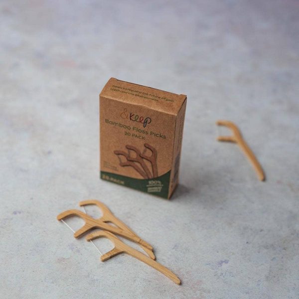 Bamboo Dental Floss Picks &keep (20 pack)