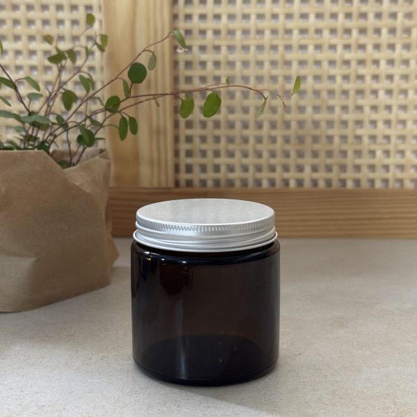 Amber Glass Jar with aluminium lid - 120ml