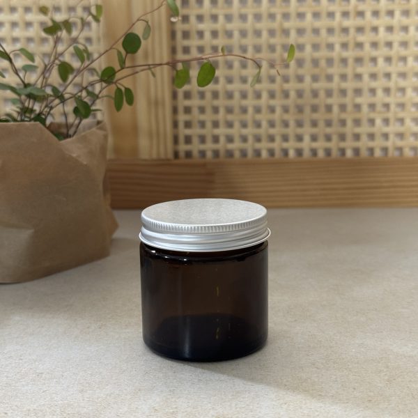Amber Glass Jar with Aluminium lid - 60ml